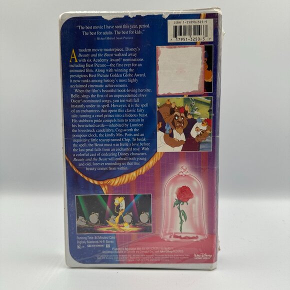 Beauty And The Beast VHS Walt Disney Classic 1992 Animated Family Film - Picture 2 of 2
